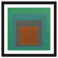 JOSEF ALBERS - HOMAGE TO THE SQUARE GREY BROWN GREEN