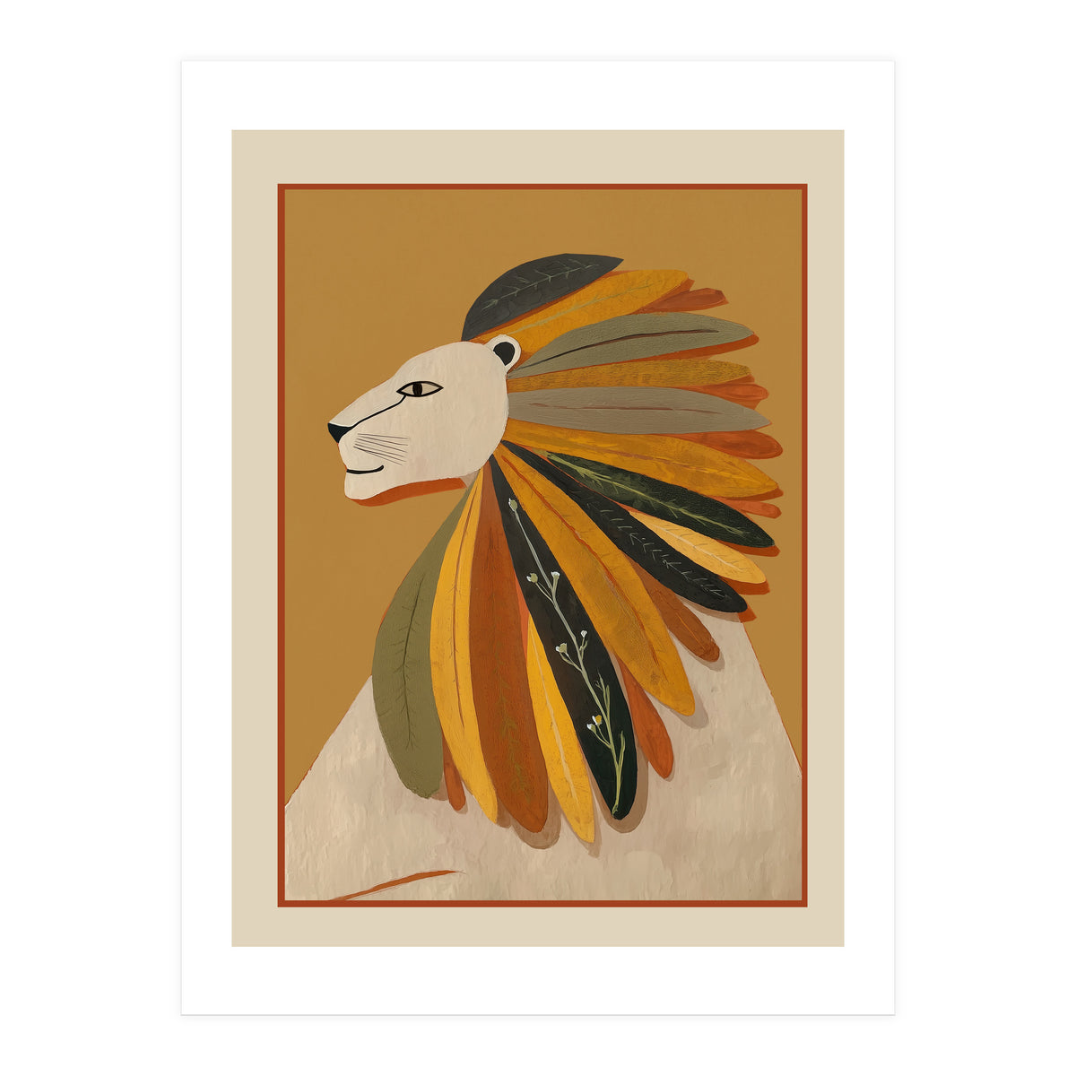Leaf Mane Lion I (Print Only)