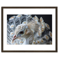Close Up Albino Peacock Bird Portrait