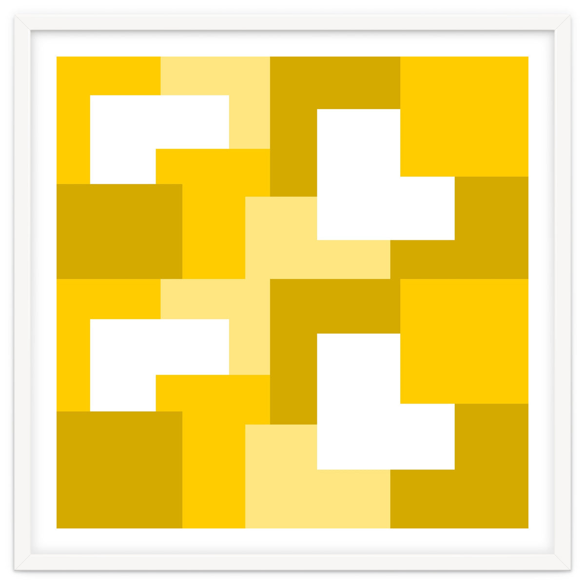 Yellow Abstract Square Tiles Pattern