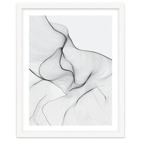 Abstract Black And White Flowing Lines Organic Form