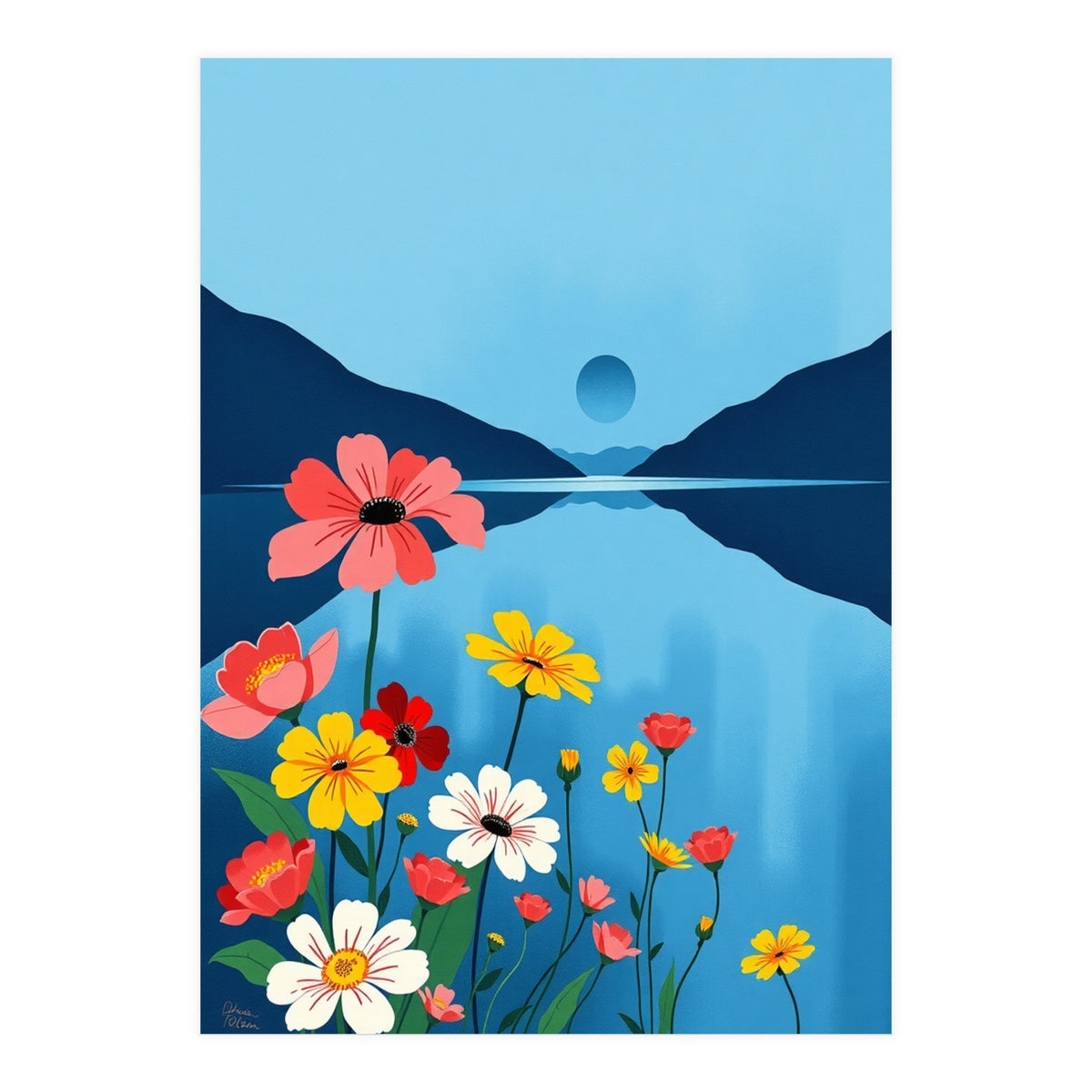Floral Lake Calm (Print Only)