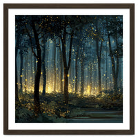 Enchanted Midnight Forest with Glowing Fireflies