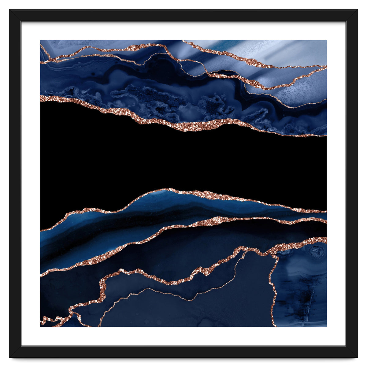 Navy & Rose Gold Agate Texture 11