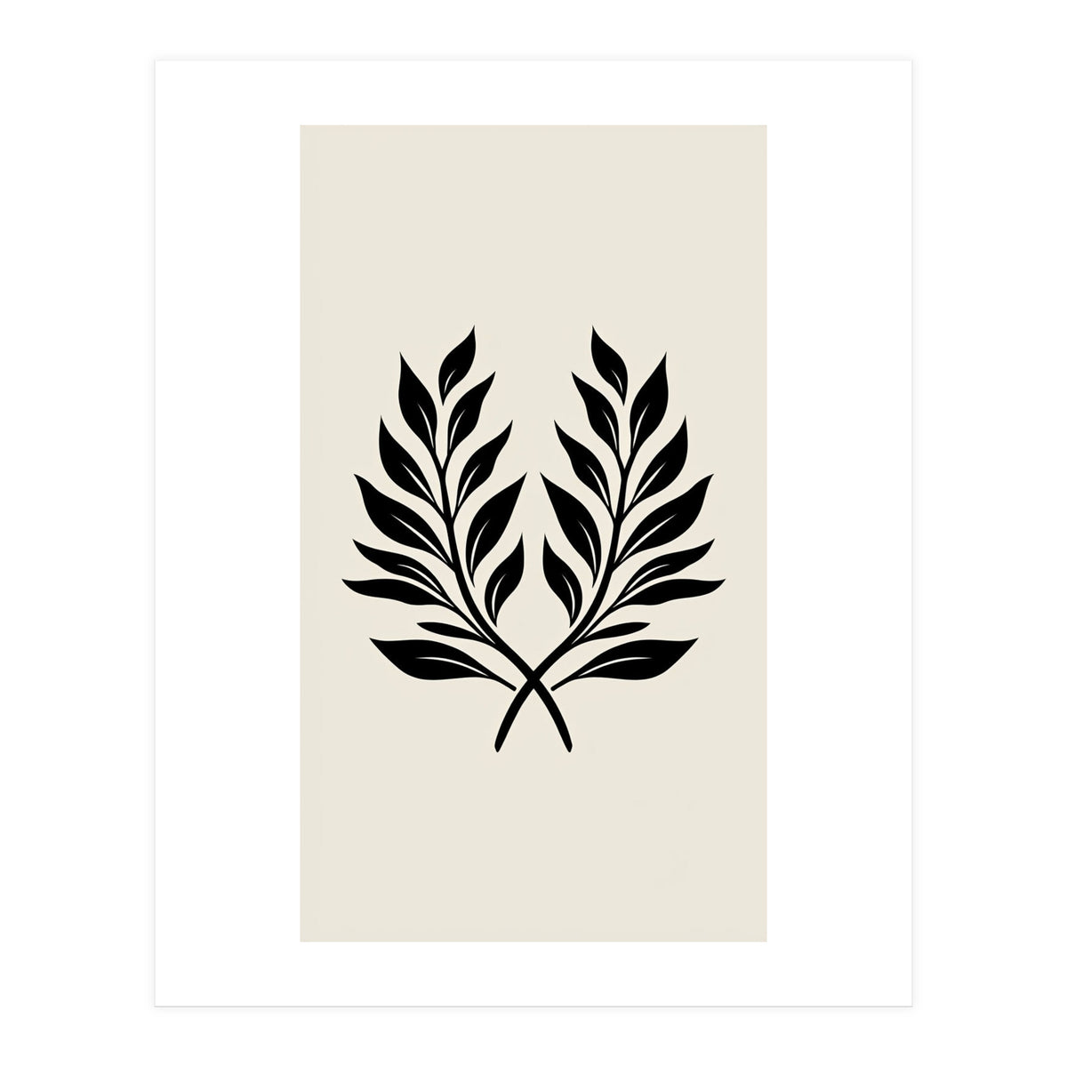Minimalist Laurel Wreath: Botanical Line Art (Print Only)