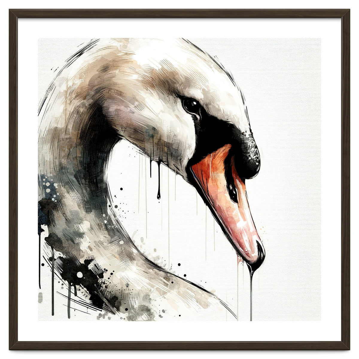 Watercolor Swan Portrait