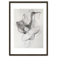 Abstract Black And White Swirling Lines Art
