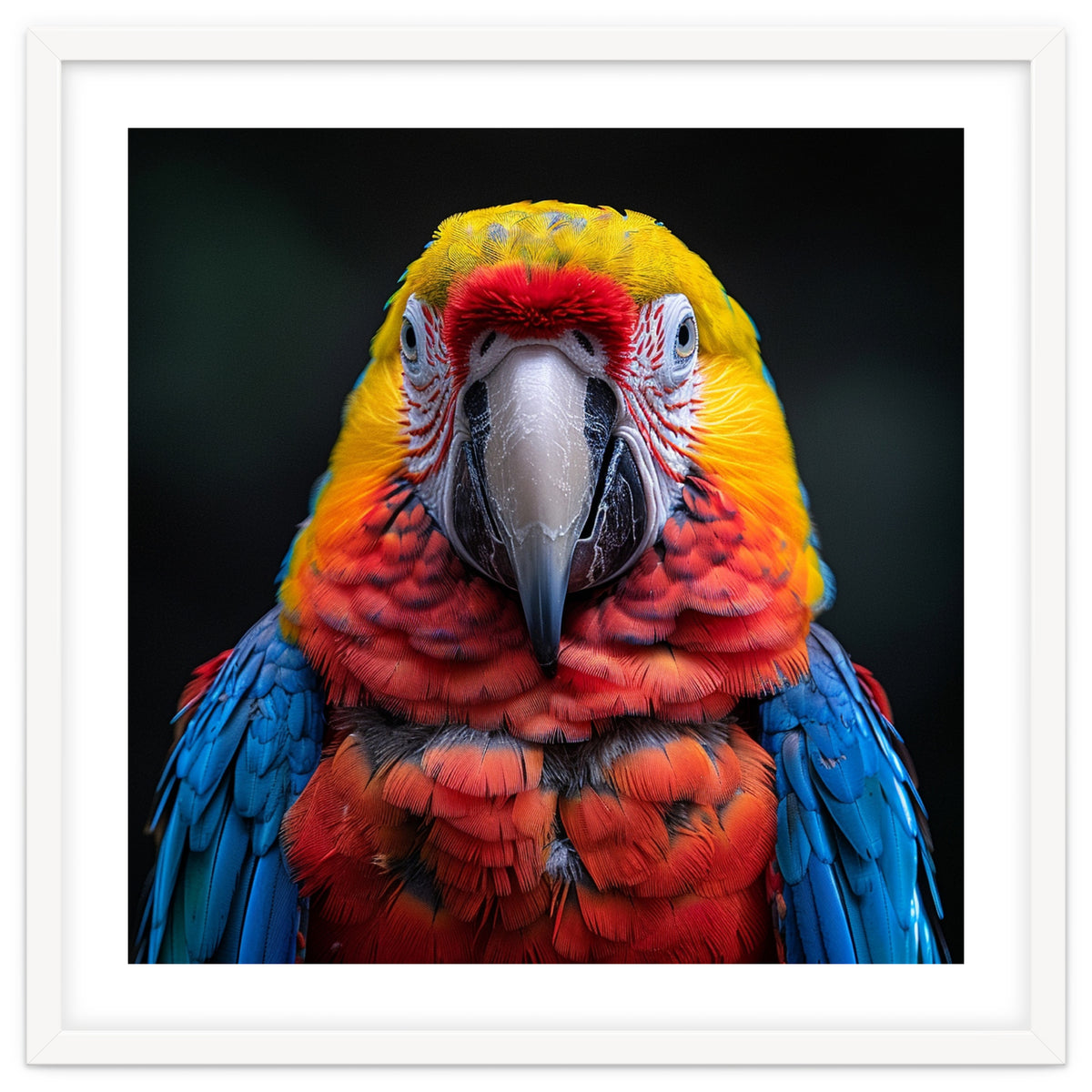 Close Up Portrait Of A Colorful Macaw Parrot