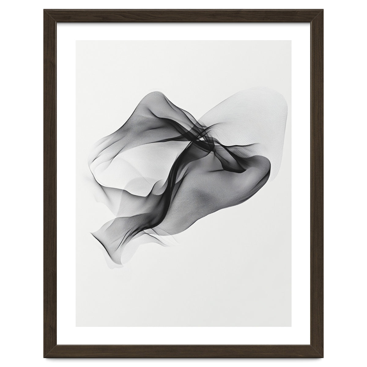 Abstract Black Flowing Fabric Wave