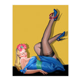 Sexy Pinup Winking Girl In Showing Her New High Heels (Print Only) thumbnail