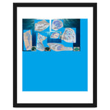 Collage Of Fishes Painted And Reversed On A Deep Blue Sea Canvas thumbnail