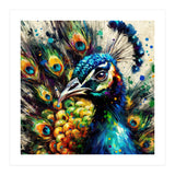 Vibrant Peacock Portrait (Print Only) thumbnail