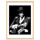 John Lee Hooker American Blues Guitarist in Grayscale thumbnail