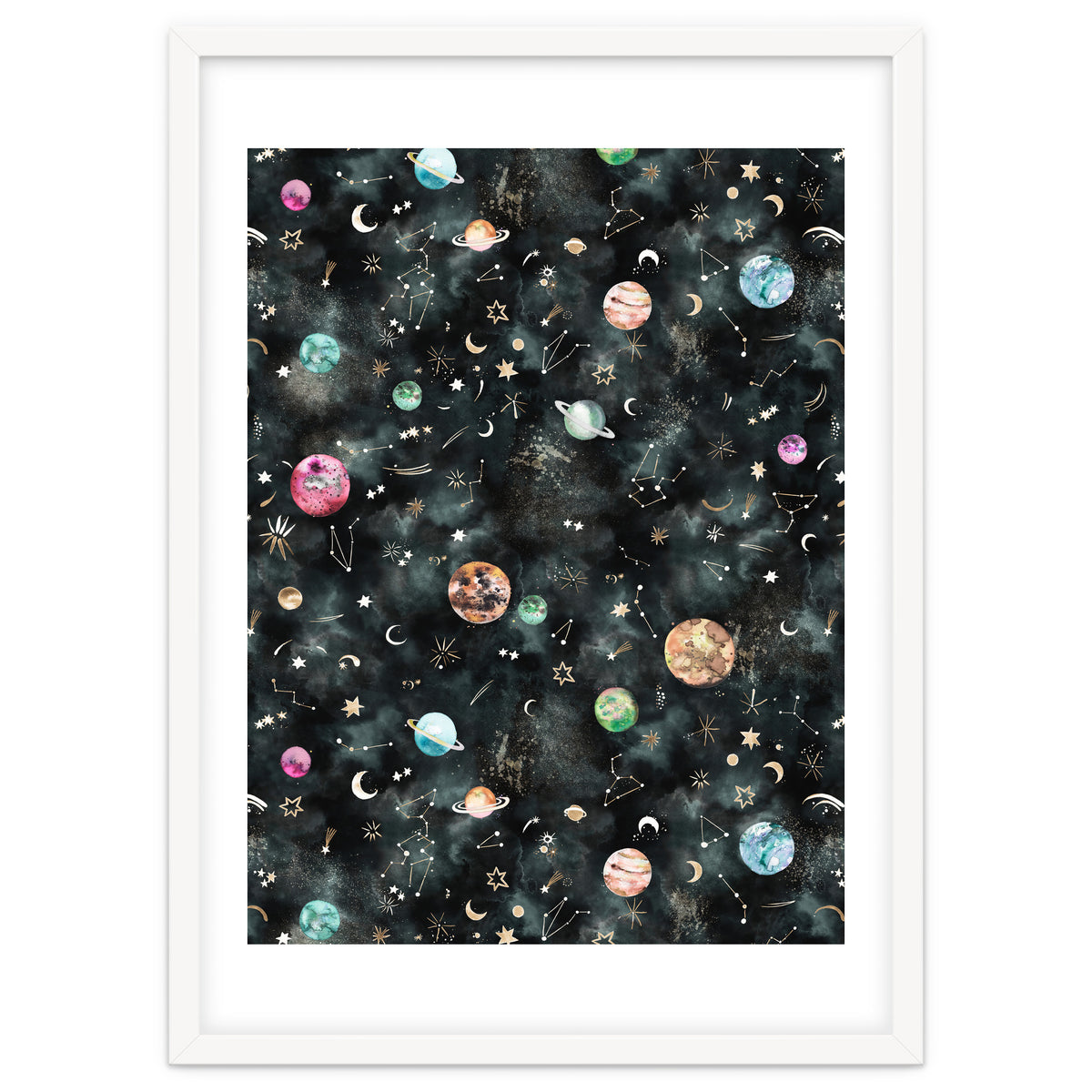 Galaxy Astrology Astronomy Constellations Gold