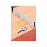 Tennis Court Art, Tennis Racket Illustration, Modern Sports Design (Print Only) thumbnail