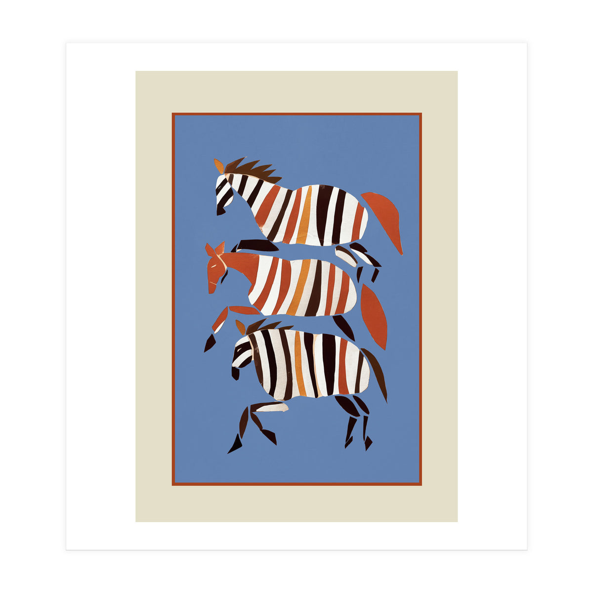 Striped Running Horses (Print Only)