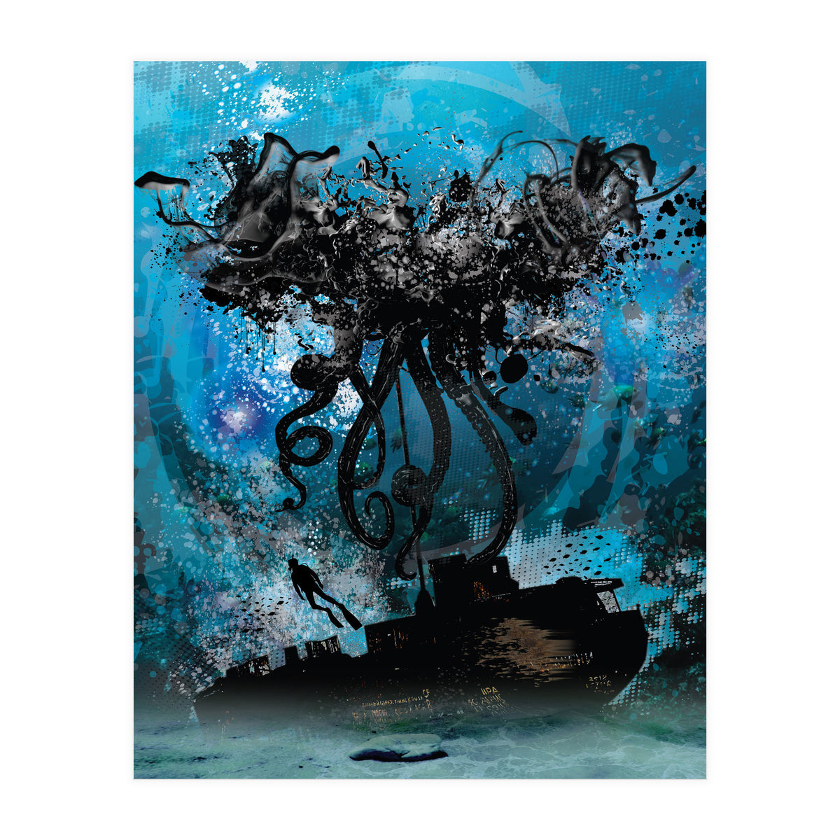 Ink Octopus Shipwreck (Print Only)