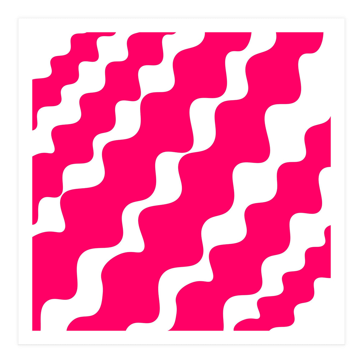 Slanting Pink Wavy Pattern (Print Only)