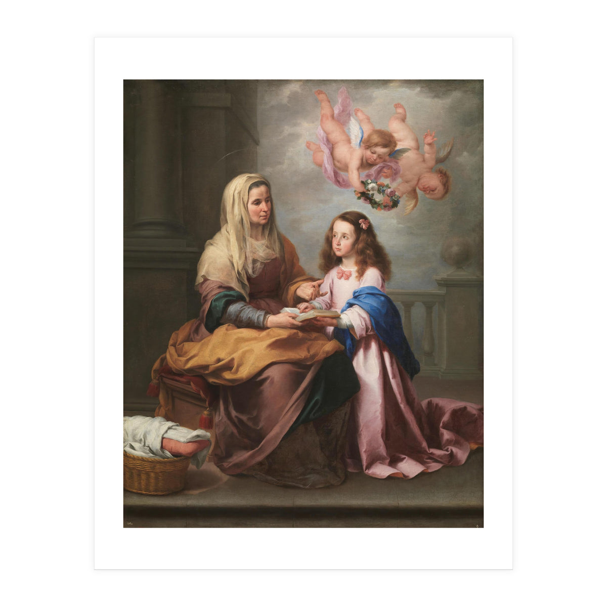 Bartolomé Esteban Murillo / 'Saint Anne with the Virgin', ca.  1655, Spanish School. VIRGIN MARY. (Print Only)