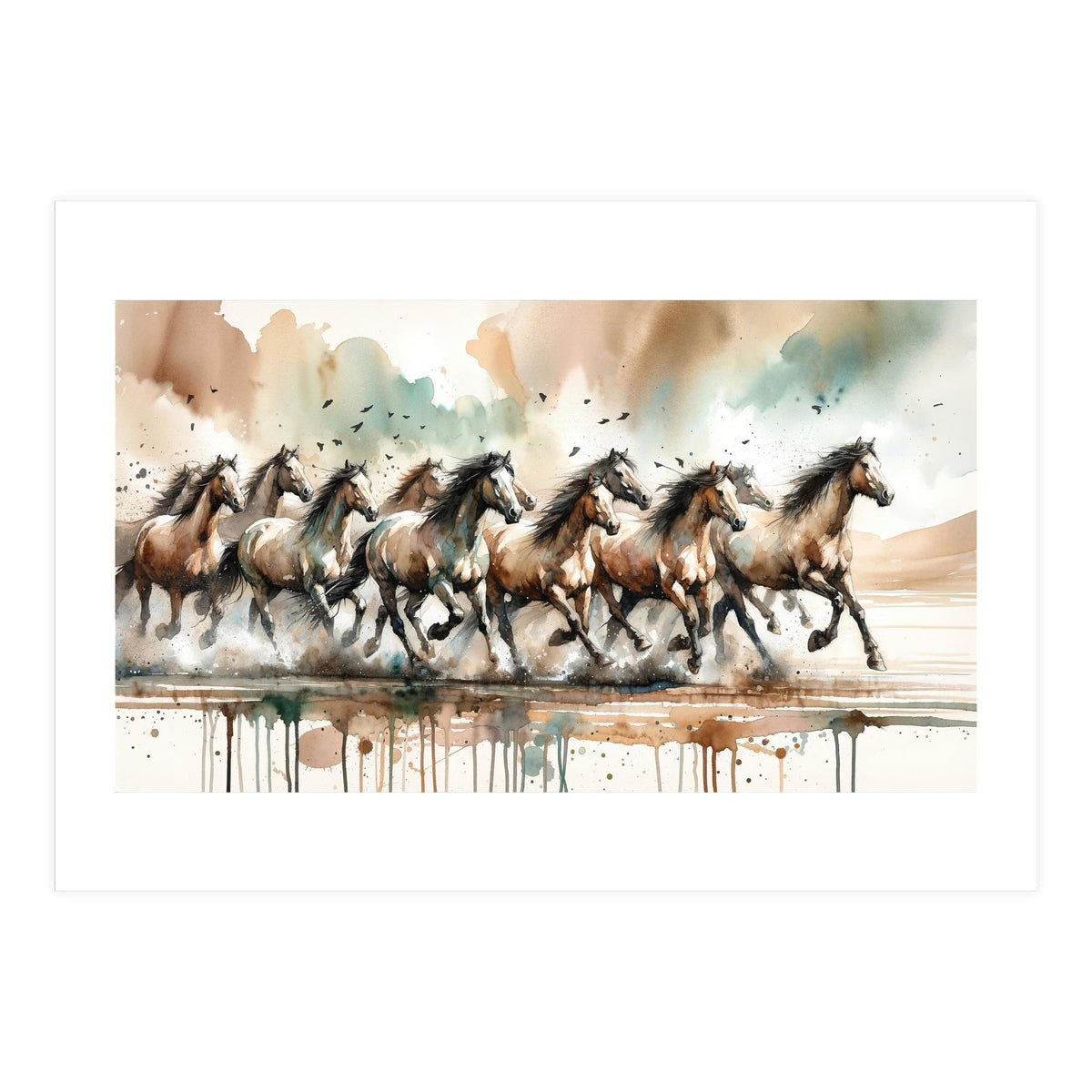 Running Horses Panorama (Print Only)
