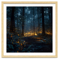 Enchanted Midnight Forest with Glowing Fireflies