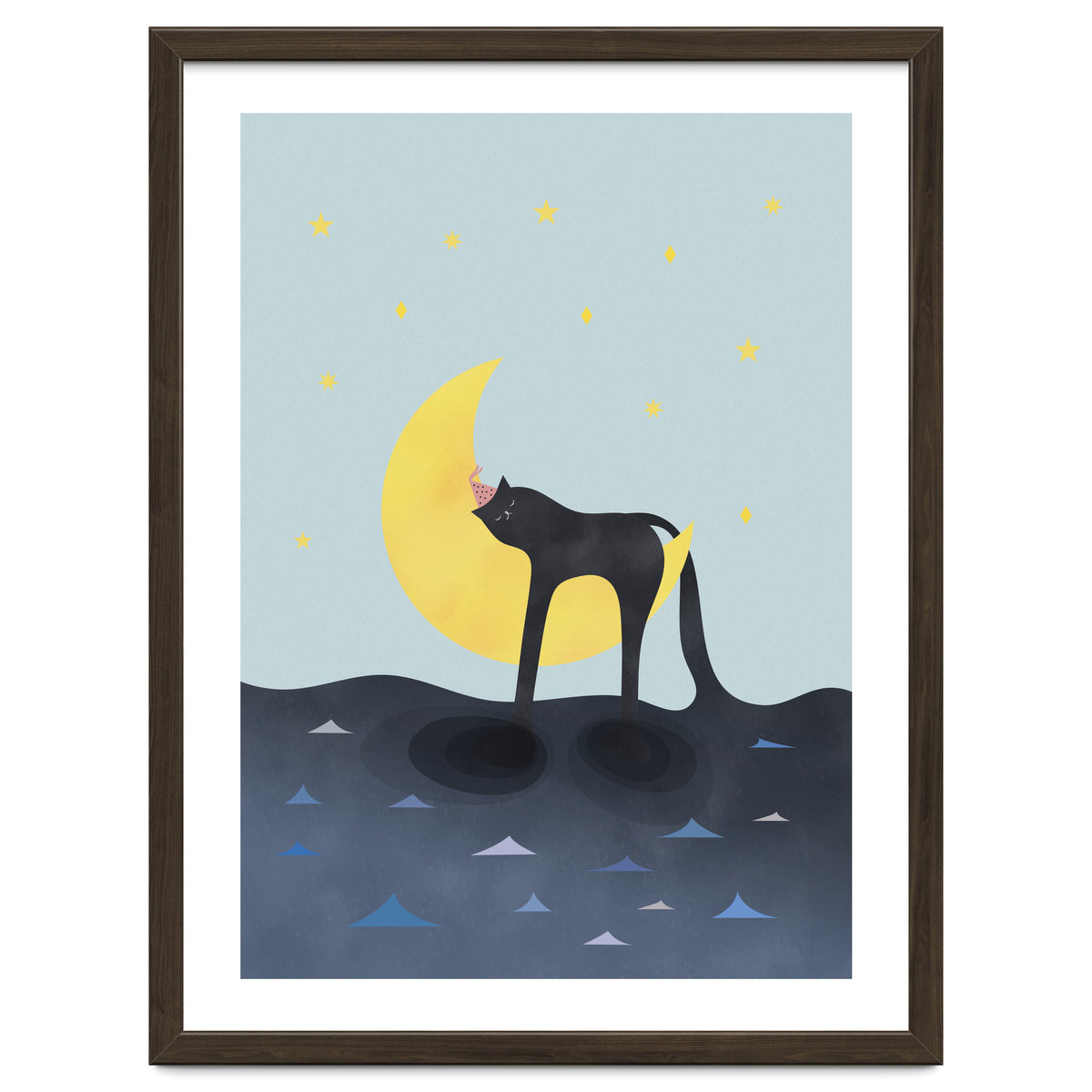 Beauty Sleep - Melting Cat on the crescent moon