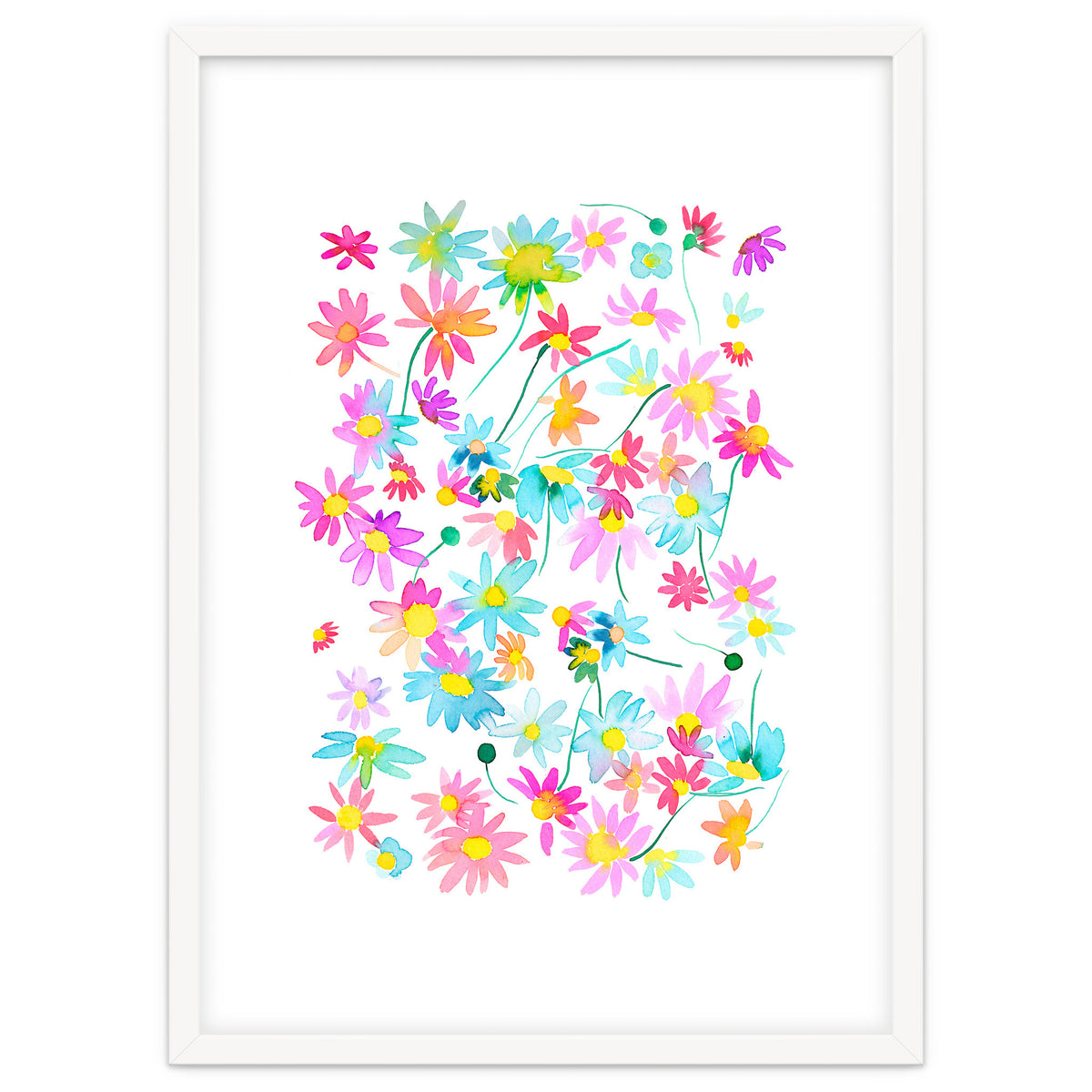 Daisies Spring Floral Pastel Watercolor