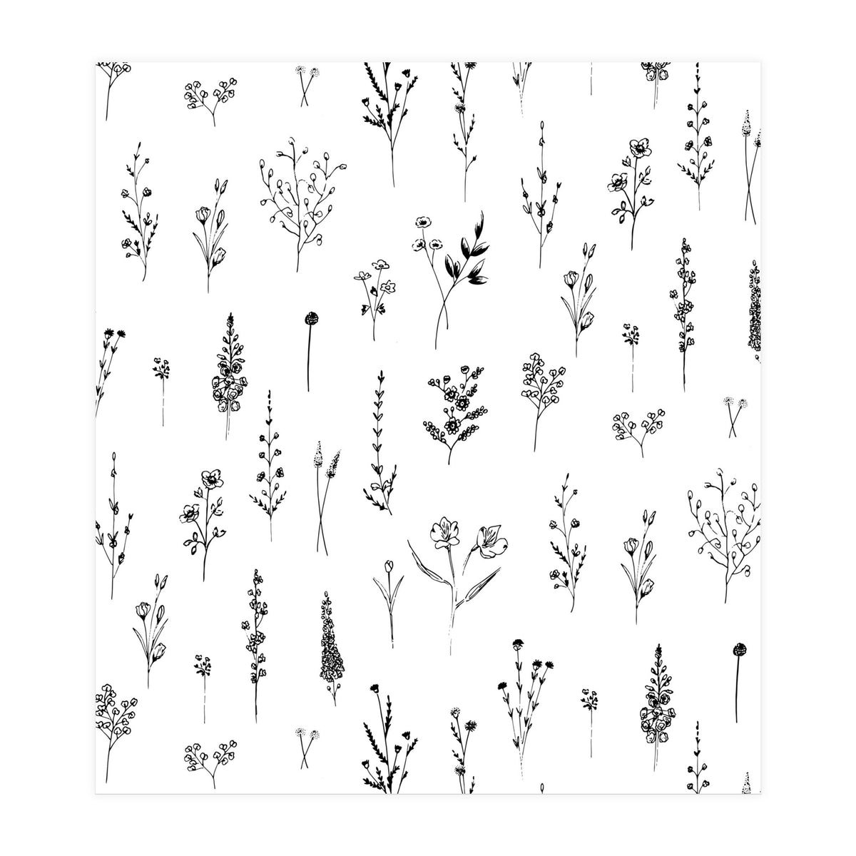 Wildflowers Minimalist Pattern (Print Only)
