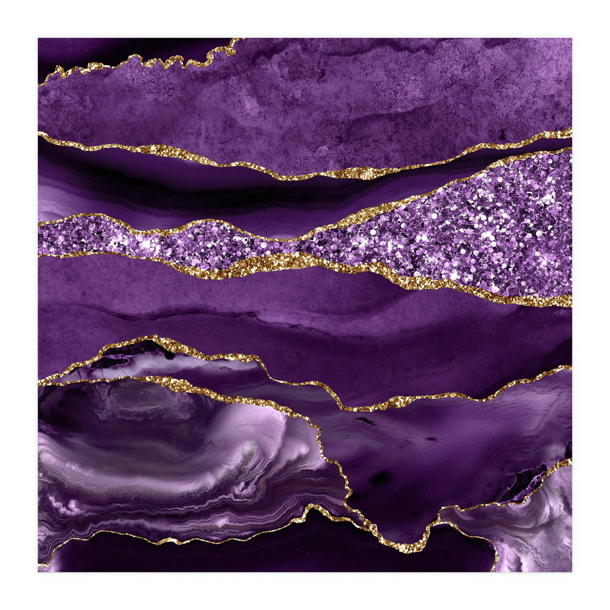 Agate Glitter Ocean Texture 01 (Print Only)