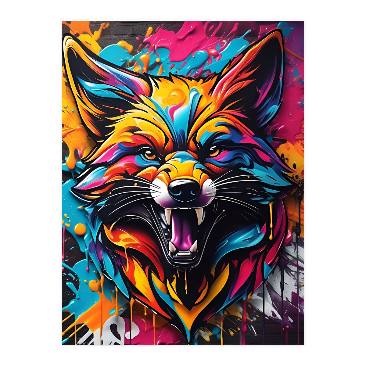 Aggressive Fox, Graffiti (Print Only)