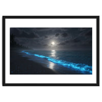 Bioluminescent Moonlit Shore