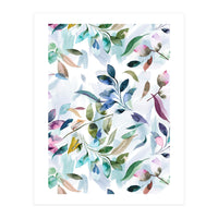 Watercolor Tranquility Leaves Mauve (Print Only)