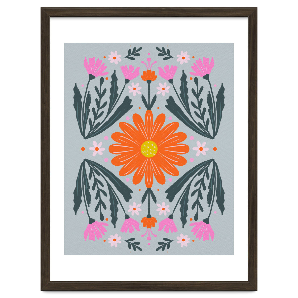 Orange Flower with pink buds