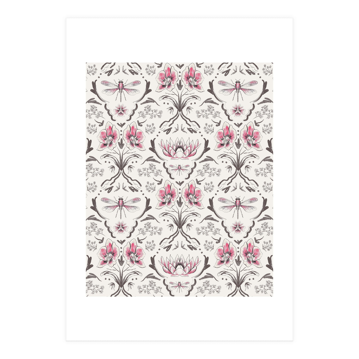 Bohemian Garden Pink Pattern (Print Only)