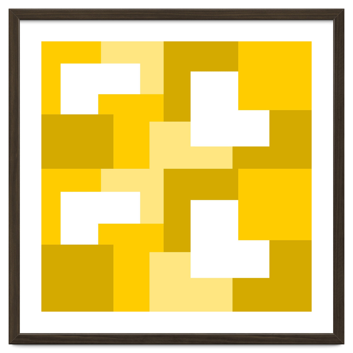 Yellow Abstract Square Tiles Pattern