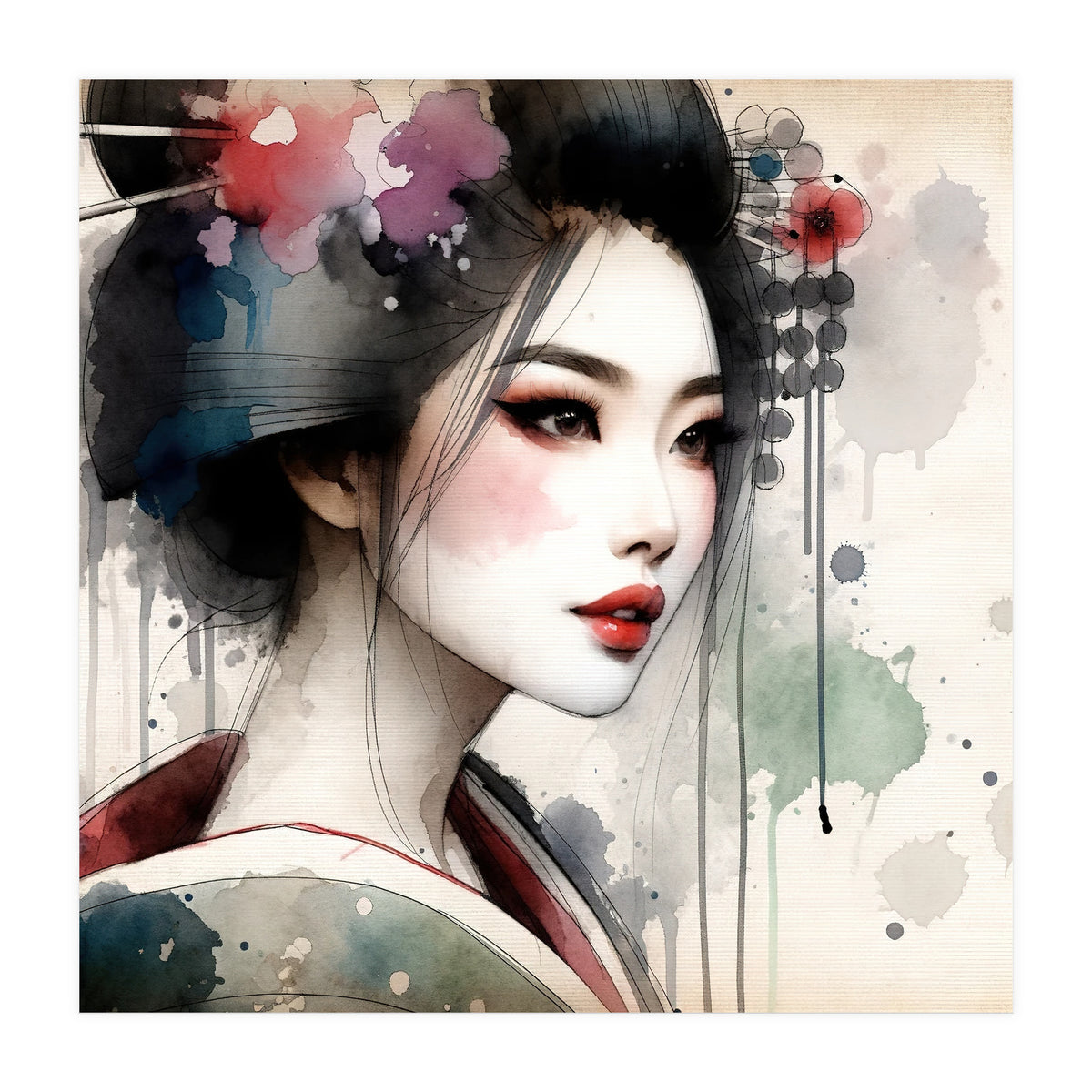Soft Bloom Modern Geisha (Print Only)