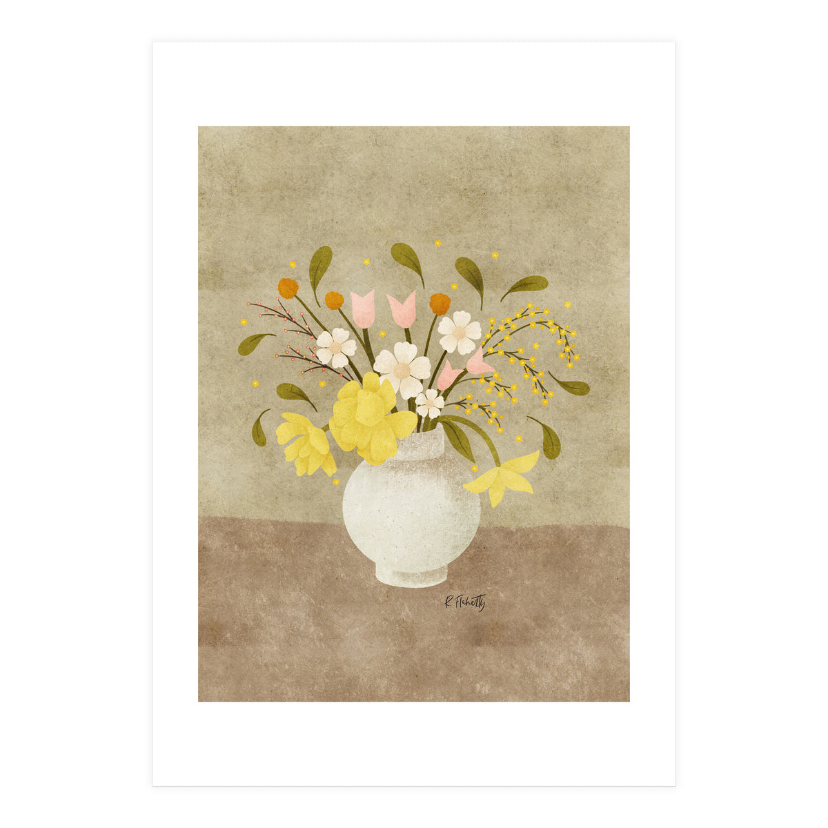 Spring Vase Of Tulips (Print Only)
