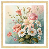 Elegant Pastel Floral Bouquet Illustration
