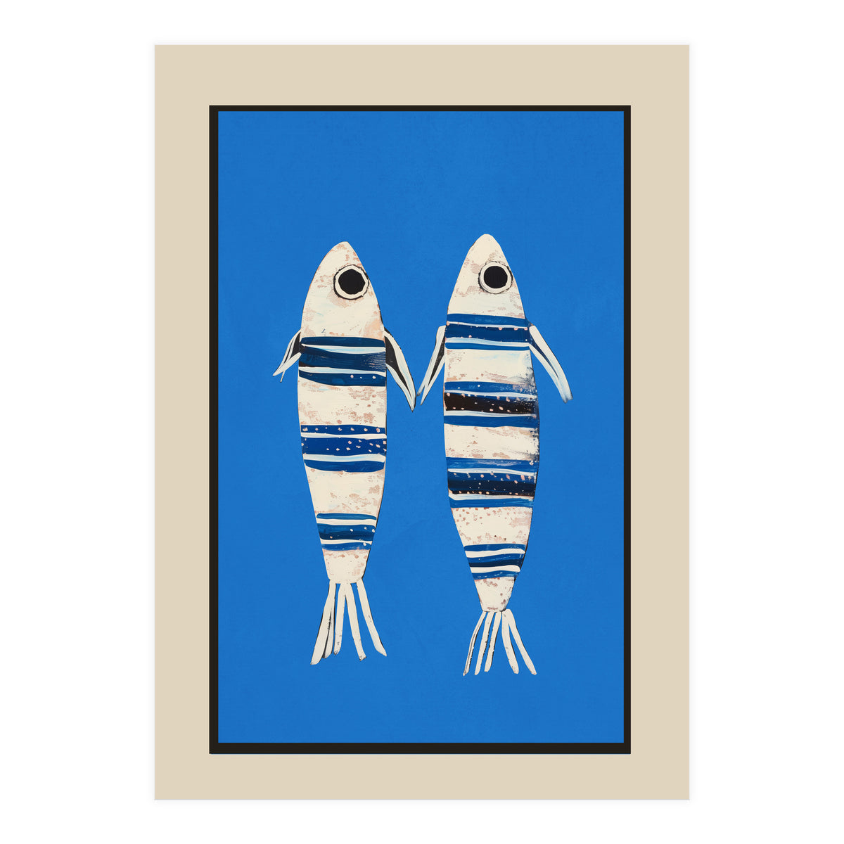 Minimal Fish On Blue (Print Only)