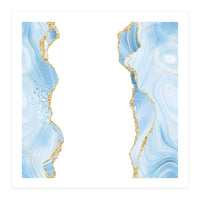 Blue & Gold Glitter Agate Texture 08  (Print Only)