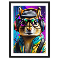 A Chipmunk In Headphones And Glasses