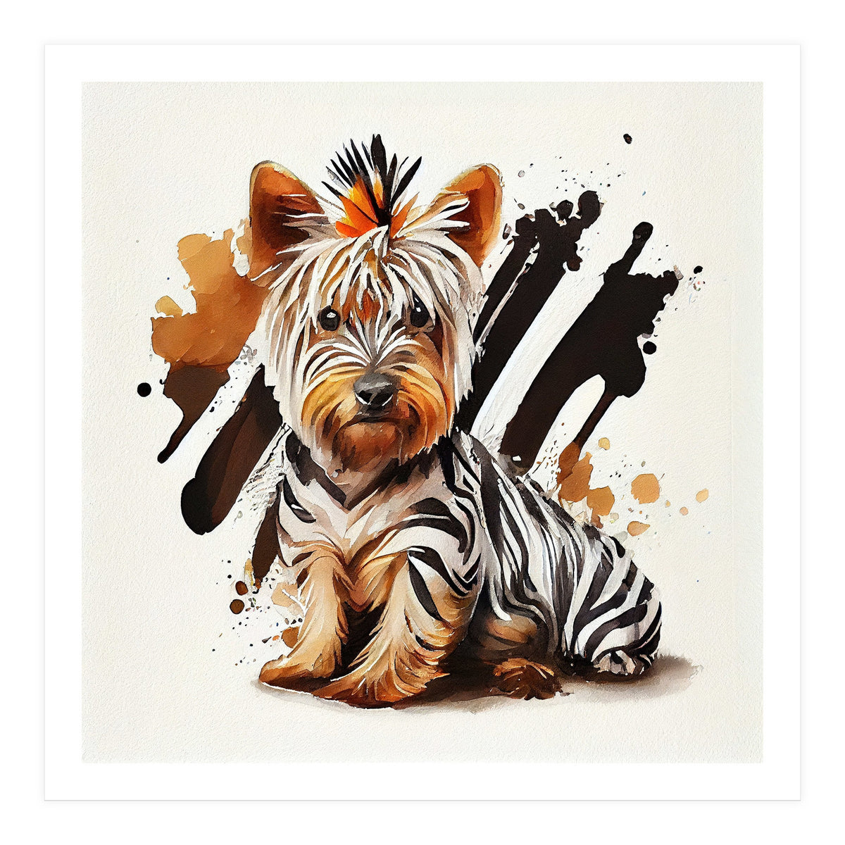 Watercolor Yorkshire Terrier Dog (Print Only)