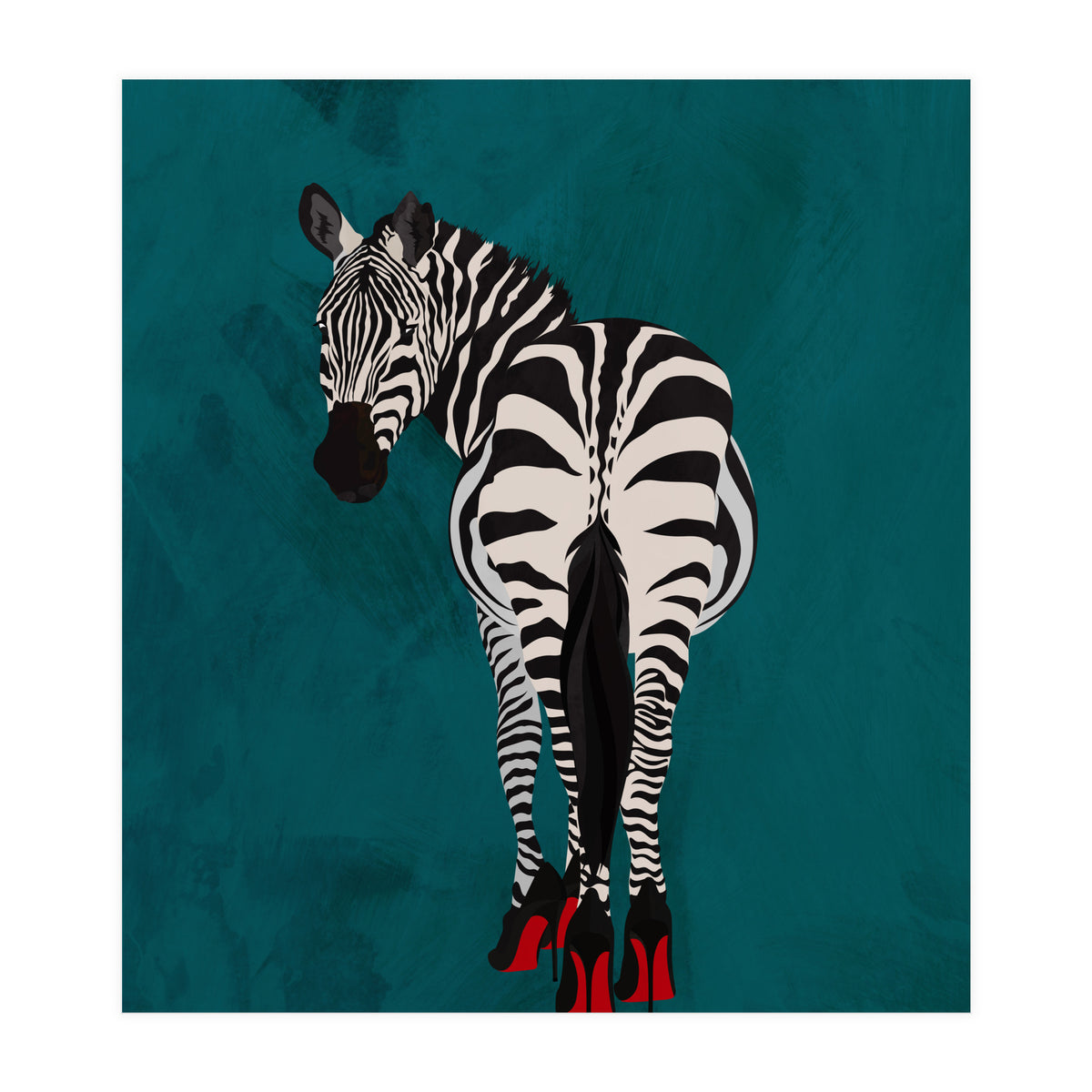 Zebra wearing heals (Print Only)