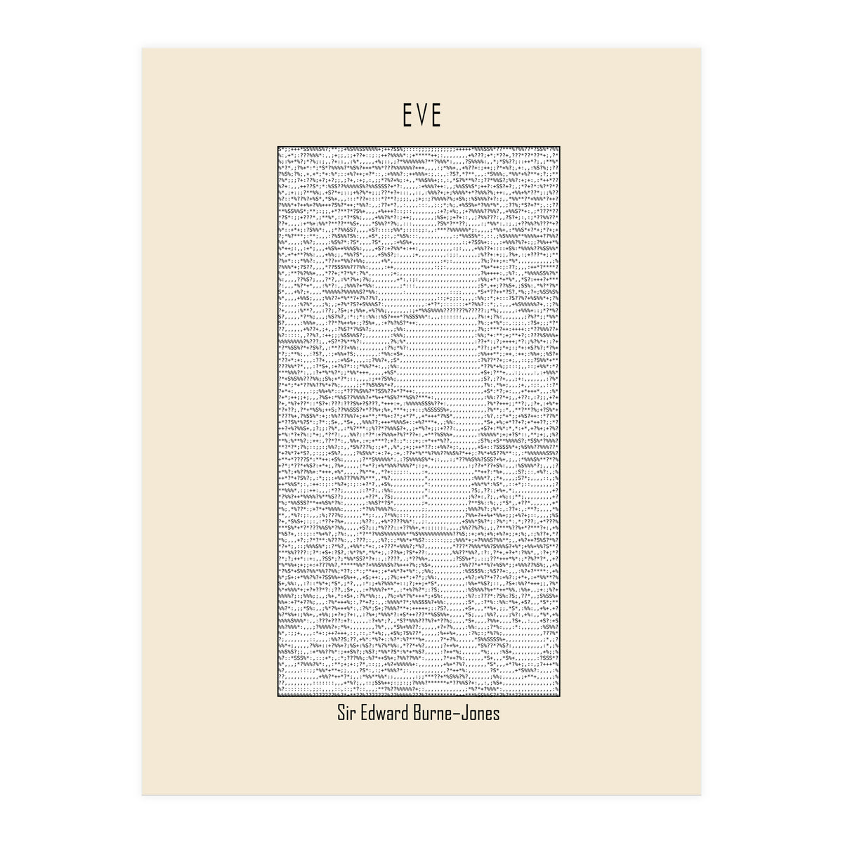 Eve – Sir Edward Burne–jones (ascii Art) (Print Only)