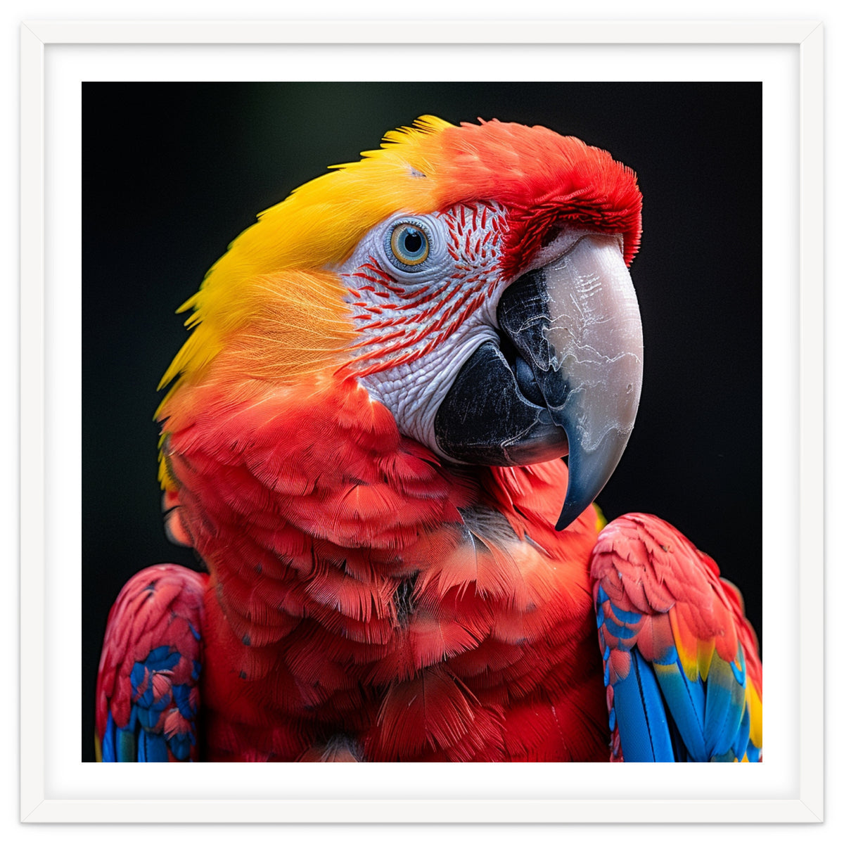 Scarlet Macaw Parrot Headshot Vibrant Colors