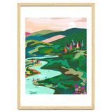 Endless Love, Bohemian Nature Landscape Scenic Meadow, Eclectic Colorful Travel Forest Mountains Sunset thumbnail