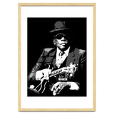 John Lee Hooker American Blues Guitarist in Grayscale thumbnail