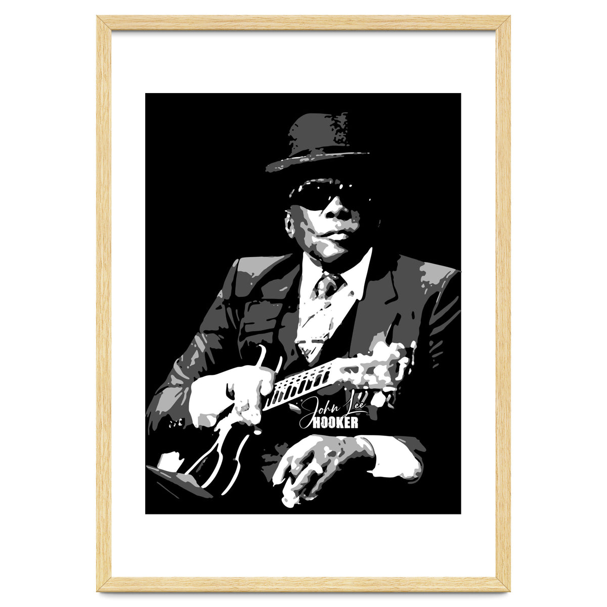 John Lee Hooker American Blues Guitarist in Grayscale