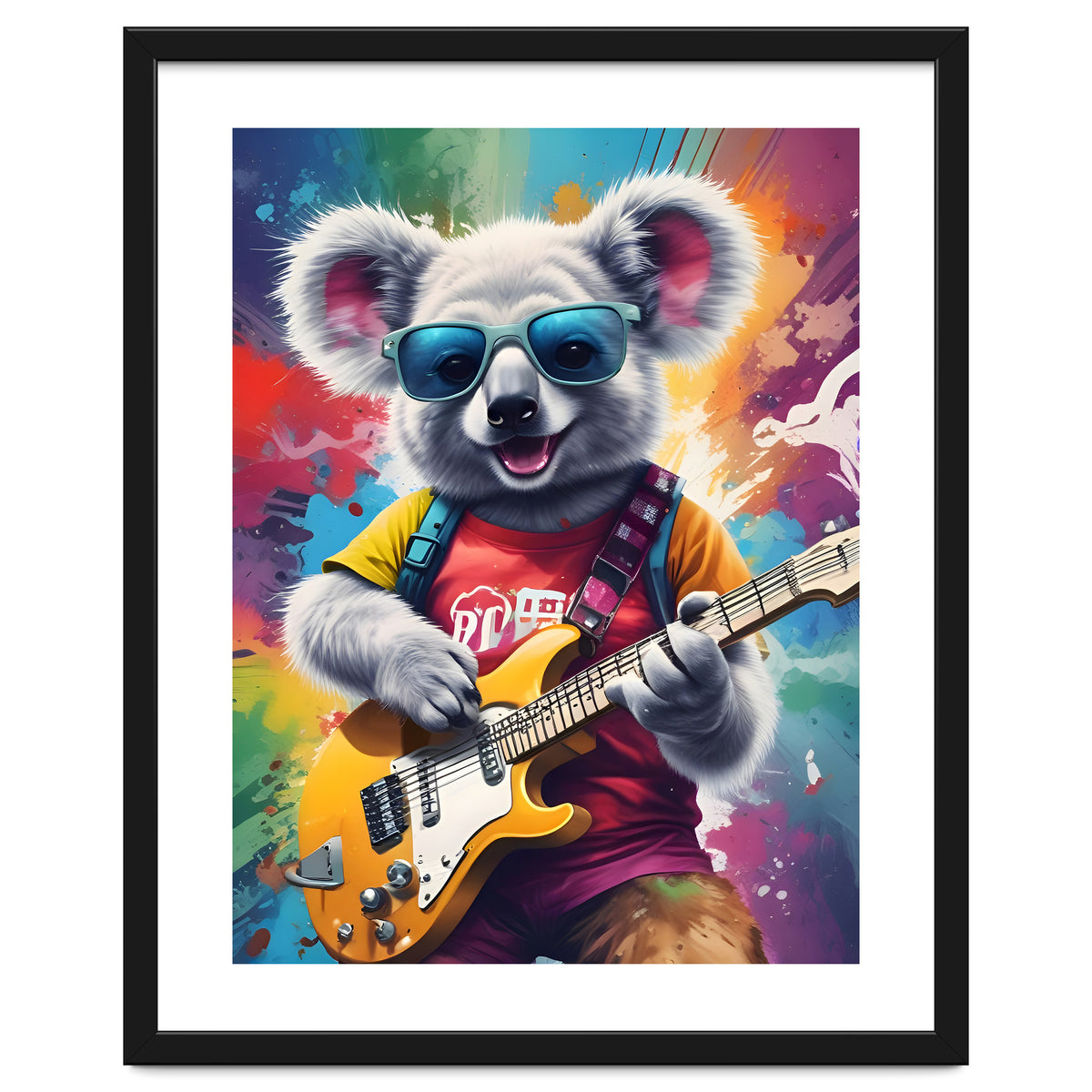 Koala Playing Guitar, Rock Graffiti