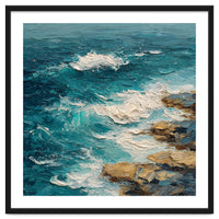 Dynamic Coastal Swell with Sculpted Turquoise Waves